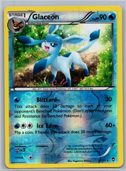 Glaceon 19/111 Reverse Holo Rare | MP | Furious Fists | Pokemon TCG - 2014 - Image 1