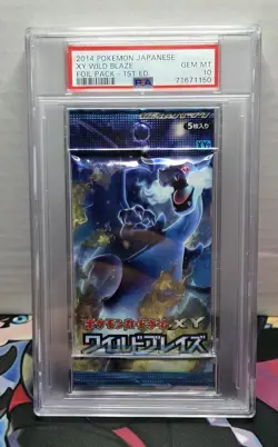 PSA 10 Wild Blaze 1st Edition Japanese Pokemon Booster Pack - Image 1