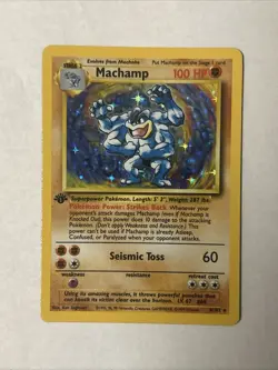 Pokemon Machamp 8/102 Base Set Holo Rare 1st Edition 100 HP Exclusive (B) - Image 1