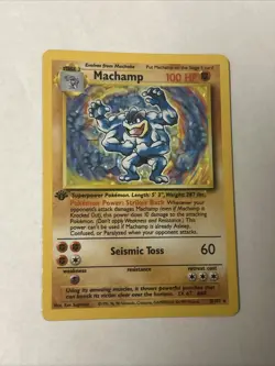 Pokemon Machamp 8/102 Base Set Holo Rare 1st Edition 100 HP Exclusive (B) - Image 2