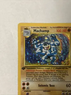 Pokemon Machamp 8/102 Base Set Holo Rare 1st Edition 100 HP Exclusive (B) - Image 3