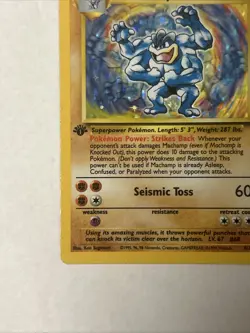 Pokemon Machamp 8/102 Base Set Holo Rare 1st Edition 100 HP Exclusive (B) - Image 4