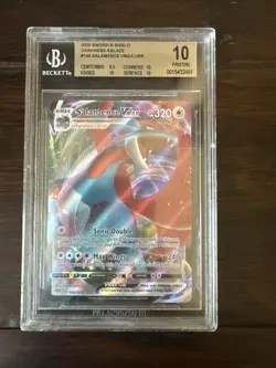 BGS 10 Mint 2020 Pokemon Sword & Shield Darkness Ablaze 144 Salamence VMAX PSA - Image 1