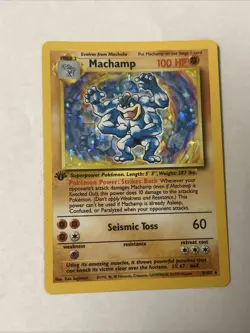 Pokemon Machamp 8/102 Base Set Holo Rare 1st Edition 100 HP Exclusive (A) - Image 2