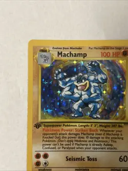 Pokemon Machamp 8/102 Base Set Holo Rare 1st Edition 100 HP Exclusive (A) - Image 3