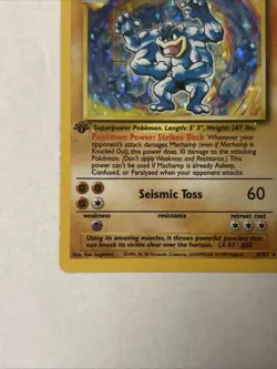 Pokemon Machamp 8/102 Base Set Holo Rare 1st Edition 100 HP Exclusive (A) - Image 4