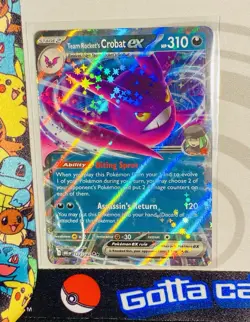 Pokemon 2025 TCG Team Rocket's Crobat ex 122/182 Destined Rivals Double Holo NM - Image 1