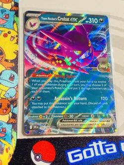 Pokemon 2025 TCG Team Rocket's Crobat ex 122/182 Destined Rivals Double Holo NM - Image 2