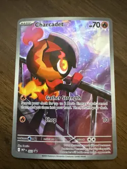 Pokemon Charcadet 022 Phantasmal Flames ETB Promo Holo - Image 1