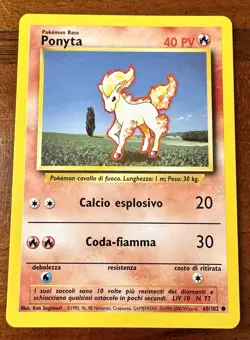 1999 Pokemon Ponyta 060/102 Base Set Unlimited - Italian WOTC LP - Image 1