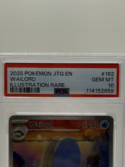 Pokemon 2025 Wailord 162/159 Journey Together Illustration Rare PSA 10 - Image 2