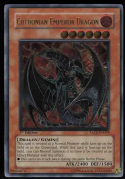 Chthonian Emperor Dragon TAEV-EN019 Ultimate Rare 1st Edition Yu-Gi-Oh NM - Image 1