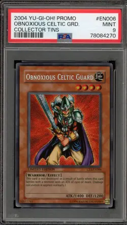 Yu-Gi-Oh! Obnoxious Celtic Guard Collector Tins Promo CT1-EN006 PSA 9 Mint - Image 1
