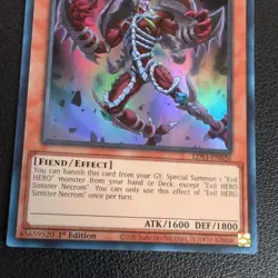 Evil HERO Sinister Necrom LDS3-EN026 Ultra Rare blue 1st Edition Yugioh - Image 3