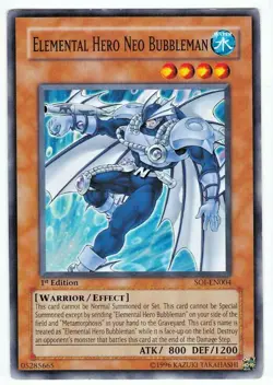 YUGIOH • Neo Bubbleman Eroe elementale Elemental Hero 1ST EDITION SOI-EN004 NM - Image 1