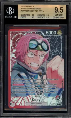 One Piece CCG Koby Fist of Divine Speed Alternate Art OP11-001 BGS 9.5 - Image 1