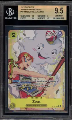 One Piece CCG Zeus Fist of Divine Speed Alternate Art OP11-106 BGS 9.5 - Image 1