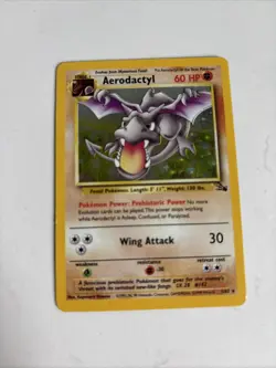 Pokemon TCG Aerodactyl Fossil Holo Rare Card 1/62 Unlimited - Image 1
