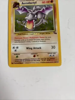 Pokemon TCG Aerodactyl Fossil Holo Rare Card 1/62 Unlimited - Image 3