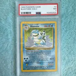 Pokemon TCG Base Set Blastoise Holo 2/102 PSA 7 English 1999 Card Stock - Image 1