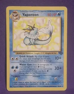 Pokemon Vaporeon - 28/64 Jungle Unlimited Rare Card Very Good Condition - Image 1