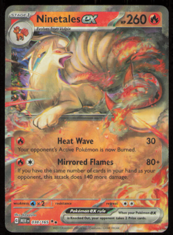 Pokemon Ninetales EX TCG Double Rare Holo Card #038/165 Scarlet and Violet 151 - Image 1