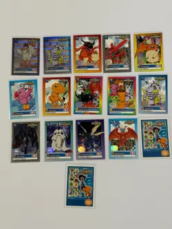 Lot of 16 Upper Deck Digimon Cards Cockatrimon Gabumon Foil 1999 LP - Image 1