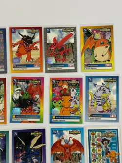Lot of 16 Upper Deck Digimon Cards Cockatrimon Gabumon Foil 1999 LP - Image 3