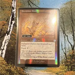 Magic: The Gathering Swiftfoot Boots Artifact Foil Serial Numbered 137/500 - Image 1