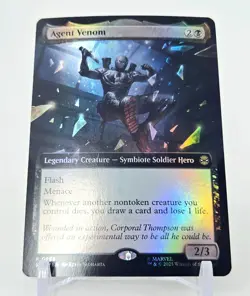 MTG • AGENT VENOM 0255 Extended Art Foil Rare • Marvel Spider-Man Magic M/NM - Image 1