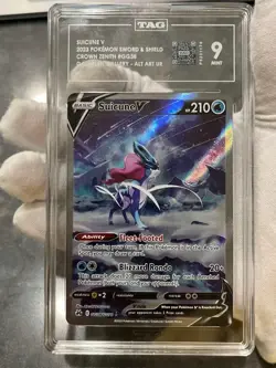 Pokemon TCG Suicune V GG38/GG70 Crown Zenith Galarian Gallery Tag 9 Mint - Image 3