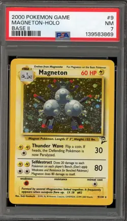 Pokemon Magneton Base Set 2 Holo Rare #9 PSA 7 - Image 1