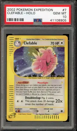 Pokemon Clefable Expedition Holo Rare #7 PSA 10 Gem Mint - Image 1
