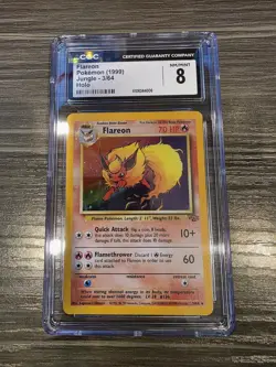 CGC 8 NM/MINT Flareon 1999 Jungle 3/64 Holo Pokemon Card psa - Image 1