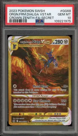 Pokemon Origin Forme Dialga VSTAR Crown Zenith Secret Rare Full Art #GG68 PSA 10 - Image 1