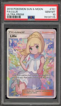 Pokemon Lillie Ultra Prism Full Art #151 PSA 10 Gem Mint - Image 1