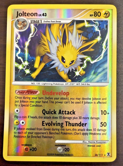 Jolteon LV.43 26/111 Rising Rivals Reverse Holo Pokemon TCG Card Near Mint NM - Image 1