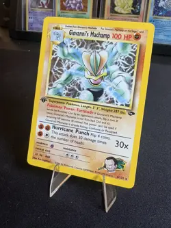 Giovanni's Machamp - 6/132 Gym Challenge 1st Edition Holo Rare Pokemon - LP - Image 2