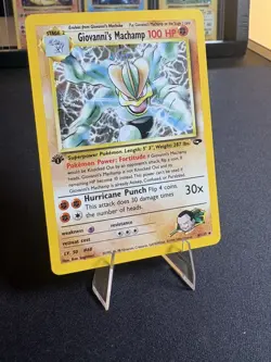 Giovanni's Machamp - 6/132 Gym Challenge 1st Edition Holo Rare Pokemon - LP - Image 3