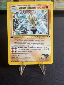 Giovanni's Machamp - 6/132 Gym Challenge 1st Edition Holo Rare Pokemon - LP - Image 4