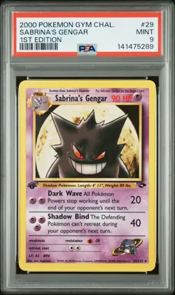 Pokemon Sabrina's Gengar Gym Challenge 1st Edition Rare #29 PSA 9 Mint New Cert! - Image 1