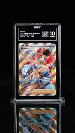 TAG 10 - GEM MINT Phoebe 161/163 SWSH Battle Styles Full Art Trainer Pokemon - Image 1