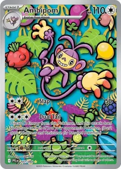 Ambipom - 107/094 Illustration Rare ME02: Phantasmal Flames NM Holofoil Pokemon - Image 1