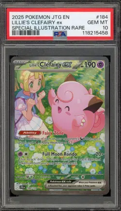 Pokemon Lillie's Clefairy ex Journey Together SIR #184 PSA 10 Gem Mint - Image 1