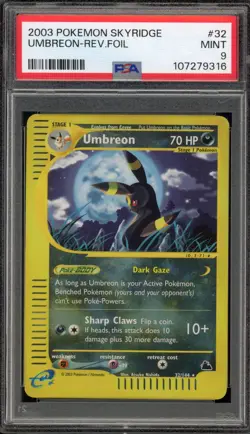 Pokemon Umbreon Skyridge Reverse Holo Rare #32 PSA 9 Mint - Image 1