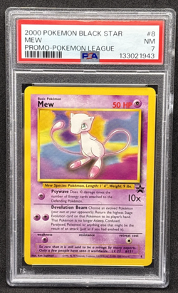 2000 Pokemon Black Star Promo - Mew - Pokemon League - PSA 7 - Image 1