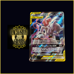 Pokemon TCG SM Black Star Promo #SM191 Full Art Mewtwo & Mew GX - Image 1