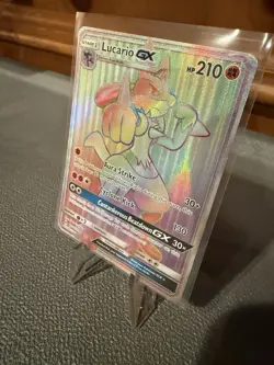 Pokemon Lucario GX Secret Rare Full Art Holo SM Forbidden Light 135/131 English - Image 2