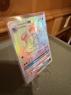 Pokemon Lucario GX Secret Rare Full Art Holo SM Forbidden Light 135/131 English - Image 3