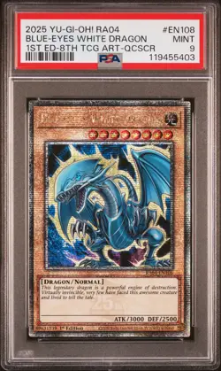 Blue Eyes White Dragon RA04-EN108 1st Edition 8th QCR Yugioh PSA 9 *403 - Image 1